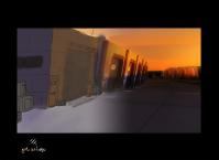 El escenario, del dibujo pintado al resultado final.