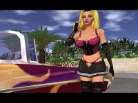 La directora de cine X Lula y su flamante Chevrolet